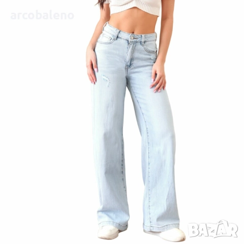 Дамски дънки с висока талия  , снимка 2 - Дънки - 52311130