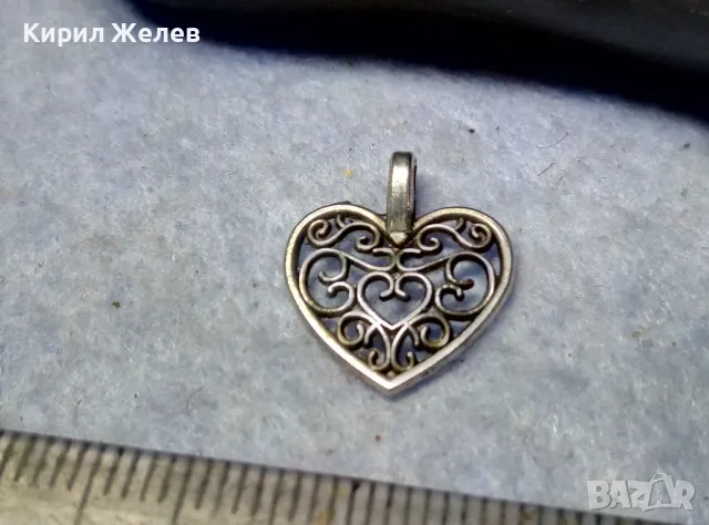 РОМАНТИЧЕН АЖУРЕН СЪРЦЕВИДЕН ПОСРЕБРЕН АРТ МЕДАЛЬОН от БЛАГОРОДНА СТОМАНА 29625
