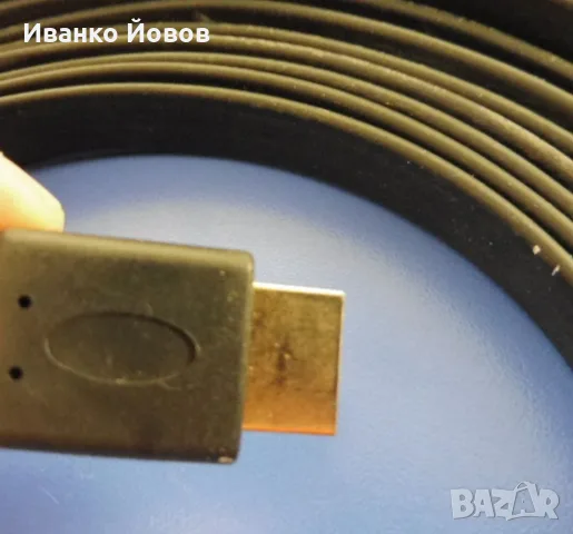 Високоскоростен HDMI мъжки / HDMI мъжки кабел, златен, Ethernet, плосък, дължина 5 м, снимка 6 - Кабели и адаптери - 55998852