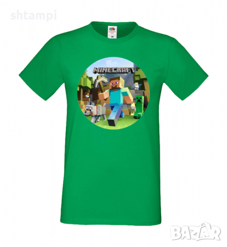 Мъжка тениска майнкрафт Minecraft 4,Minecraft,Игра,Забавление,подарък,Изненада,Рожден Ден., снимка 7 - Тениски - 36495070