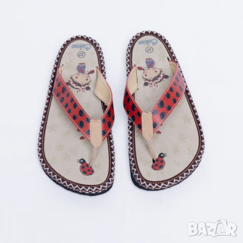 🥁 Намаление - Цветни дамски чехли за плаж тип джапанки | Марка Tuasolea, снимка 1