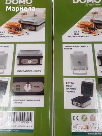 Мощен Гофретник DOMO, 1400W Машина за гофрети Domo , Регулируема температура, снимка 7 - Гофретници - 41226946