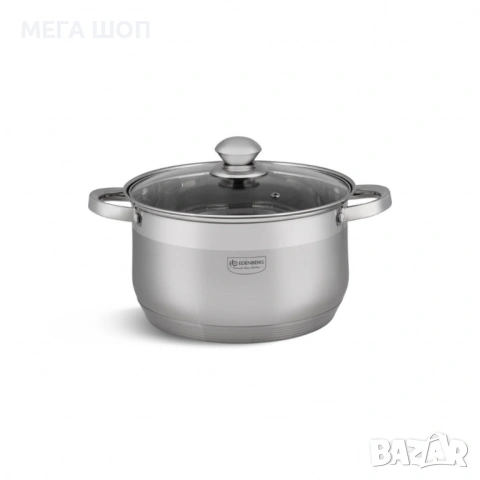 Комплект тенджери от неръждаема стомана , 10 части, Индукция, Многослойно дъно, Капаци от закалено с, снимка 3 - Съдове за готвене - 53870268