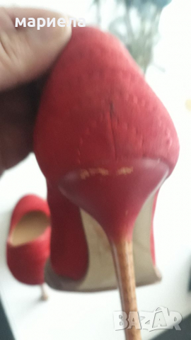 Високи червени обувки tergan , снимка 4 - Дамски обувки на ток - 36311367