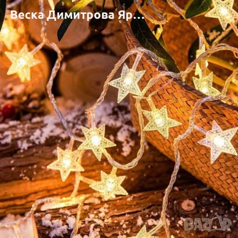 Светещи коледни LED лампички със звездички с щепсел., снимка 7 - Декорация за дома - 47309687