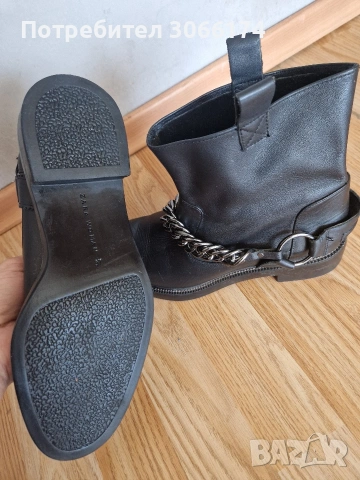 Боти от естествена кожа Zara , снимка 3 - Дамски боти - 53137262