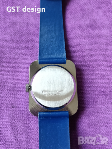 Уникат Рядък Оригинал Швейцарски Часовник Мъжки Swiss Made 1970 Футуристичен дизайн Механичен, снимка 5 - Луксозни - 44667297