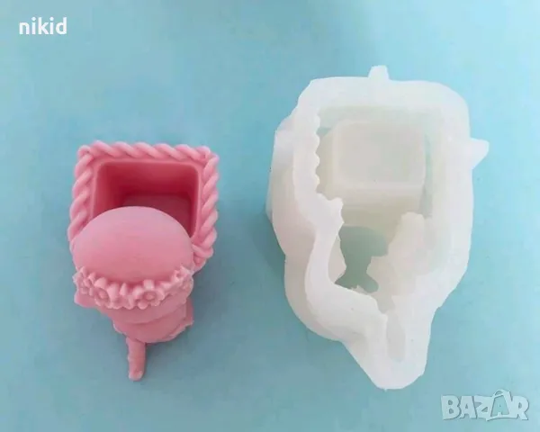 3D момиче момиченце със сърце ❤  кашпа саксия моливник силиконов молд форма калъп гипс смола декор, снимка 4 - Форми - 49215451
