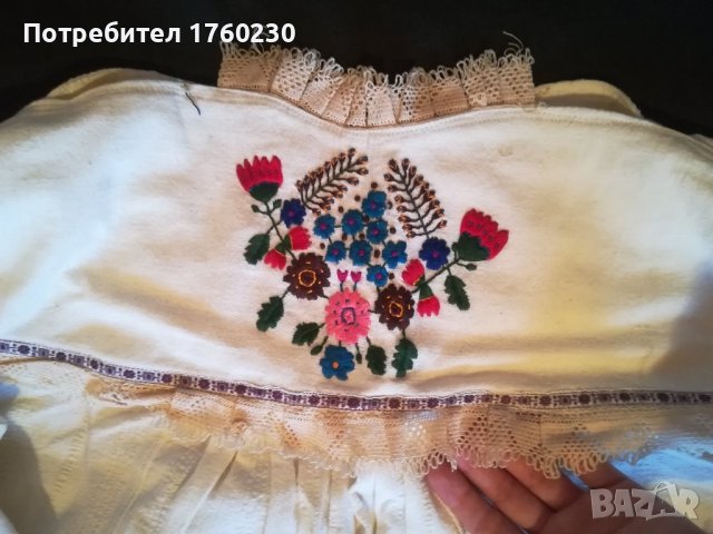 Старинна дълга женска риза ръчно везана, снимка 2 - Други - 41976413