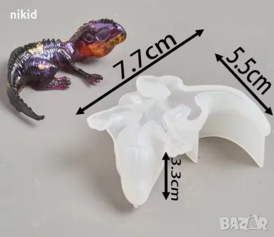 3d гущер игуана хамелеон дракон силиконов молд форма фондан шоколад гипс смола декор, снимка 2 - Форми - 50227397