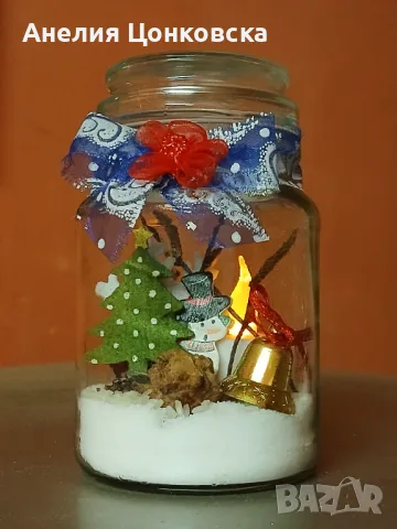 Коледни миниатюри в стъклено бурканче , снимка 1