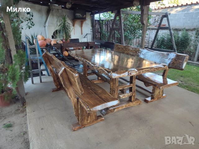 Масивна дървена маса, снимка 5 - Градински мебели, декорация  - 40849162