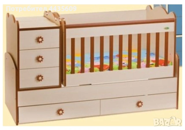 Трансформиращо се Детско легло-люлка , снимка 2 - Мебели за детската стая - 53796570