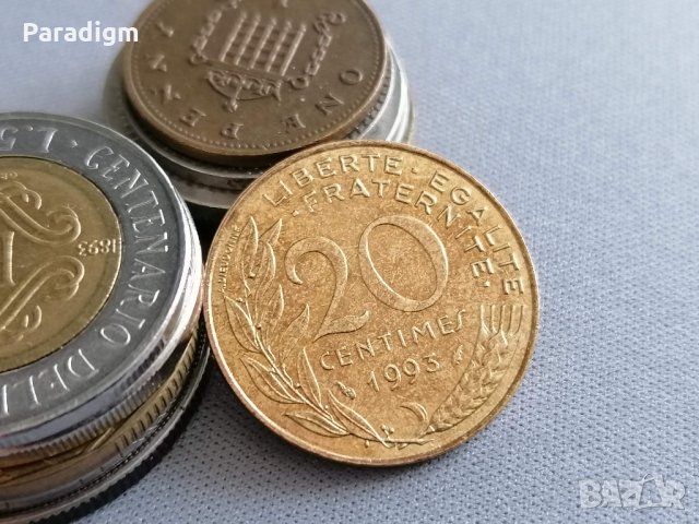 Монета - Франция - 20 сентима | 1993г.