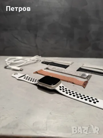 95% батерия! КАТО ЧИСТО НОВ Apple Watch 7 41 mm GPS Nike + подаръци, снимка 3 - Смарт часовници - 56004998