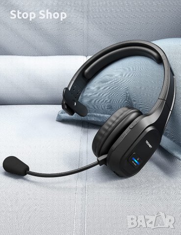 TECKNET  Bluetooth слушалка с шумопотискане на микрофон офис Call center, снимка 6 - Bluetooth слушалки - 40603059