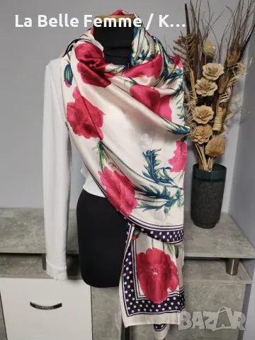 Дамски шалове от 100 % коприна , снимка 7 - Шалове - 49119593