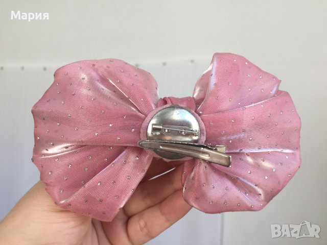Розова голяма Шнола за Коса Аксесоар Фиба, снимка 10 - Аксесоари за коса - 41878035