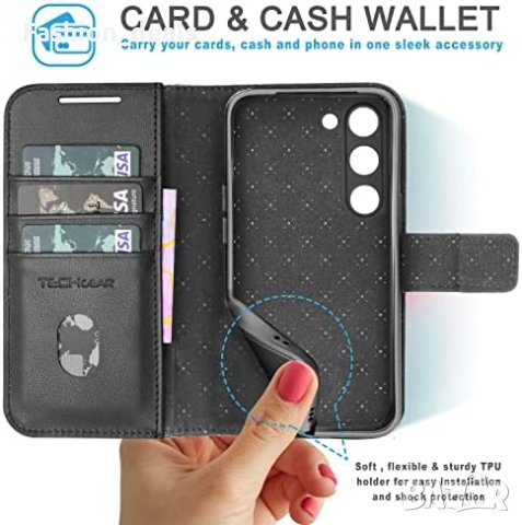 Нов флип кожен калъф кейс за телефон Samsung S23 Plus Защита Самсунг, снимка 4 - Калъфи, кейсове - 40167366