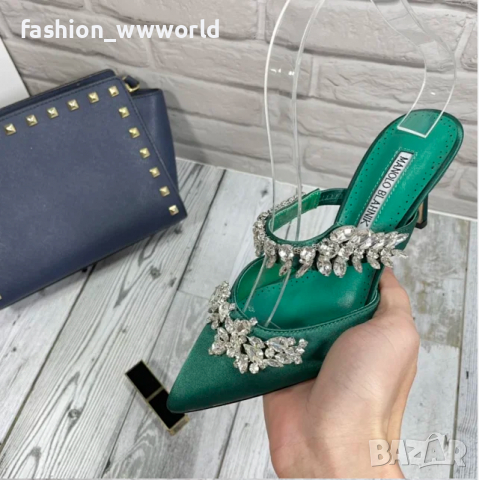 Дамски изискани чехли на ток MANOLO BLAHNIK - реплика, снимка 3 - Дамски обувки на ток - 36152324