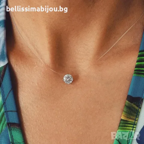 Нежно Колие с Кристал Swarovski на Прозрачна Корда!