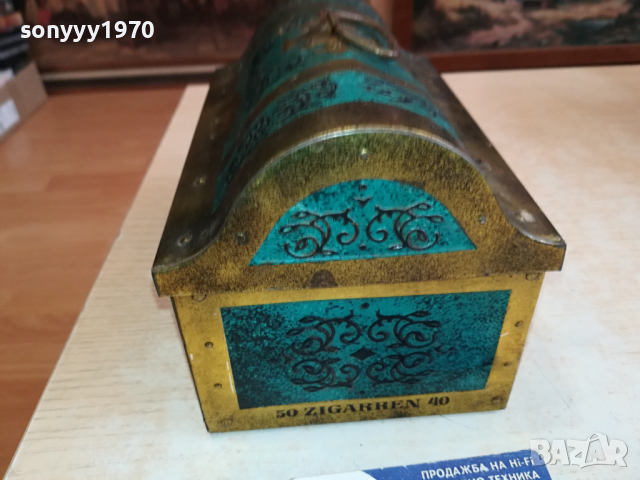 50 ZIGARREN 40-СТАРА МЕТАЛНА КУТИЯ ОТ ЦИГАРИ-АНТИКА ВНОС ГЕРМАНИЯ  1703241441, снимка 11 - Антикварни и старинни предмети - 44806372