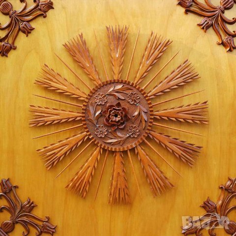 Дърворезба - украса за таван от орех и елша, уникат! , снимка 3 - Декорация за дома - 19784163