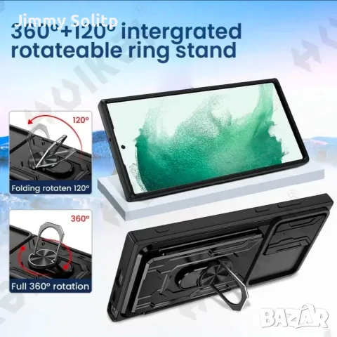 RING CARD SLOT Удароустойчив кейс за Samsung Galaxy S24 Ultra, снимка 8 - Калъфи, кейсове - 55801776