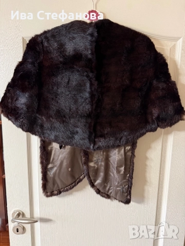 норкова шал наметка болеро от норка естествен косъм кафяв универсален размер , снимка 6 - Рокли - 42599063