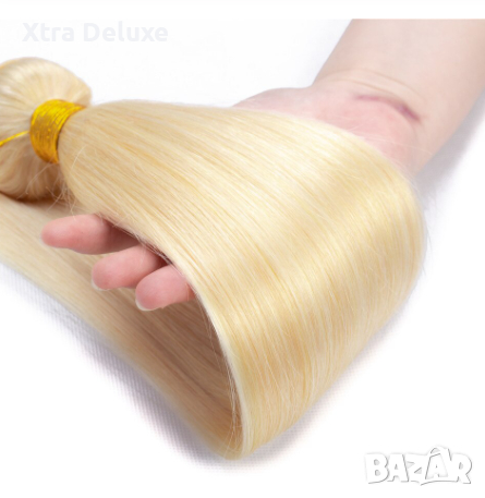 Екстеншън, 100% естествена коса за удължаване - слънчево русо - различни дължини