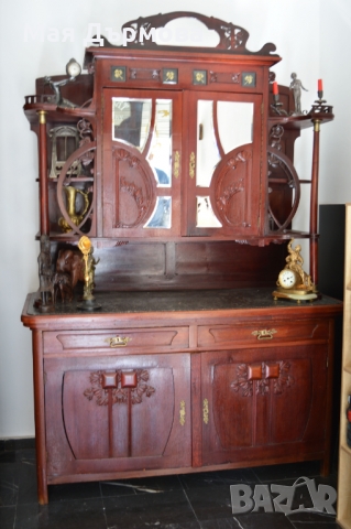 Старинен салонен бюфет сецесион, снимка 3 - Секции и витрини - 30878227