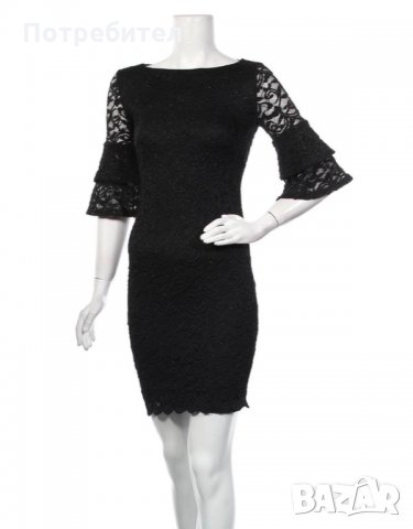 Черна рокля с брокат