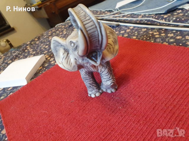 Слонче - статуетка от Индия   №26 керамично, снимка 2 - Антикварни и старинни предмети - 42069721