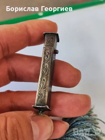 Стар сребърен държач за червило 0.900, снимка 4 - Бижутерийни комплекти - 49581510