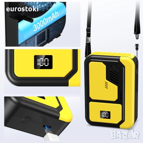 Мини вентилатор Kukiwhy, USB акумулаторен, 3 скорости, снимка 7 - Вентилатори - 52296966