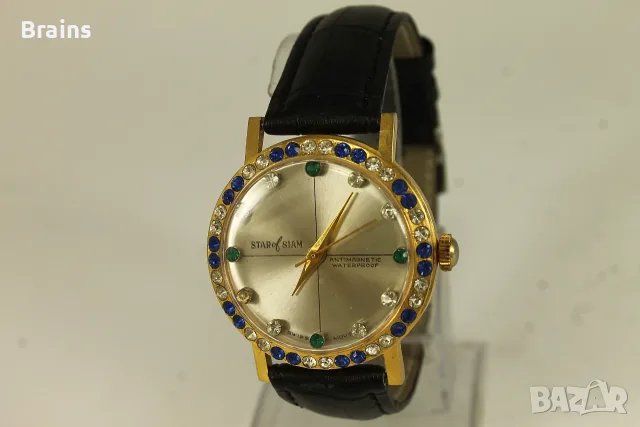 1960's STAR OF SIAM Швейцарски Дамски Часовник С Камъни