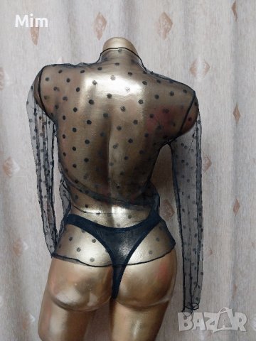 S/M Ефирна блуза дълъг ръкав , снимка 2 - Блузи с дълъг ръкав и пуловери - 42230945