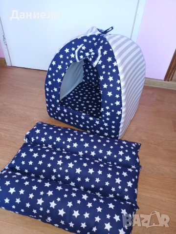 Къщичка иглу за куче /котка от плат и дунапрен , снимка 4 - За кучета - 36659717