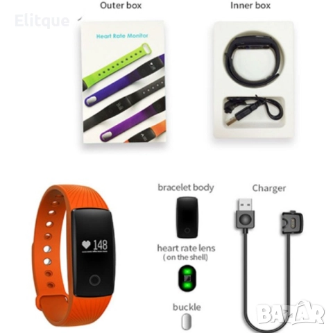 IP65 Смарт гривна с GPS V05С Монитор на сърдечен ритъм и др., снимка 7 - Смарт гривни - 52819777