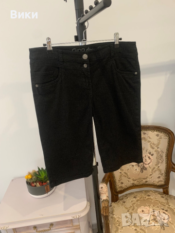 Черни дънки до коляното в размер М, снимка 3 - Къси панталони и бермуди - 44779474