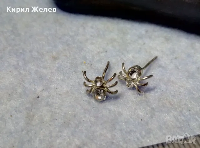 НЕЖНИ ФИГУРАЛНИ СКЪПОЦЕННИ ОБЕЦИ ПАЯЧЕТА БЛАГОРОДНА СТОМАНА с БЯЛА ПОЗЛАТА и ЦИРКОНИ 47508, снимка 6 - Обеци - 49551516