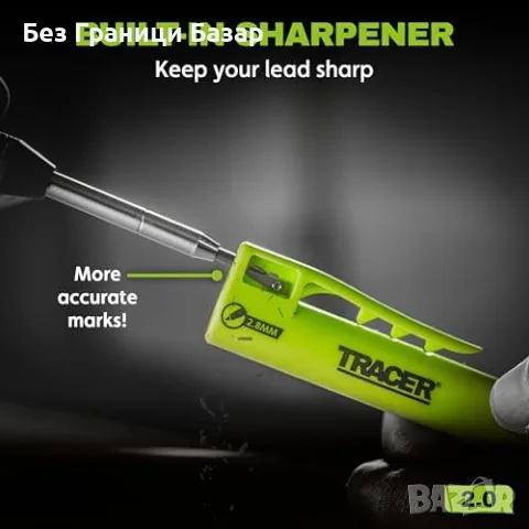 Нов Метален строителен молив Tracer Pencil 2.0 за дърво метал плочки с 12 графита и кобур, снимка 9 - Други инструменти - 55943396