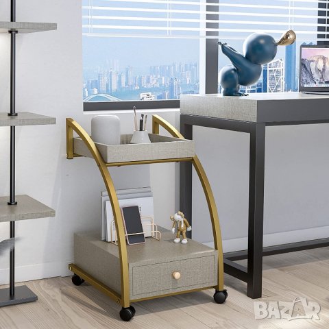 Мултифункционално шкафче / нощно шкафче / помощна масичка FJGS-ST06GR, снимка 6 - Шкафове - 39824722