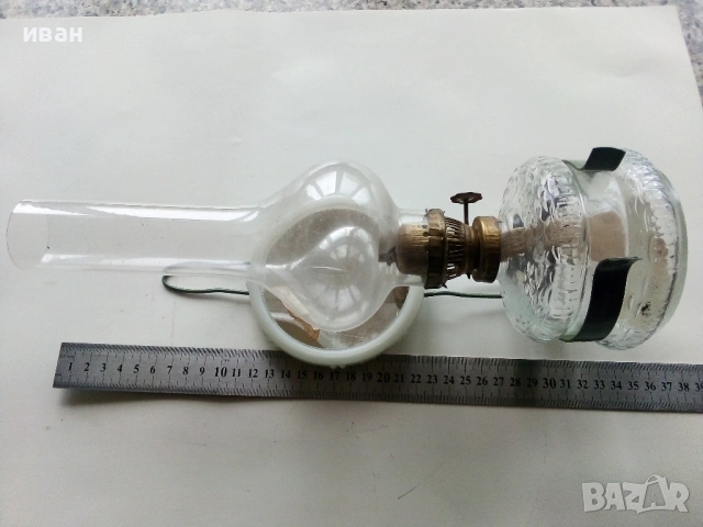 Стара газена лампа № 8 комплект със стъклото /шишето/, снимка 8 - Антикварни и старинни предмети - 53222534