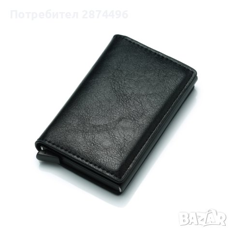 Черен портфейл с RFID защита кожен, снимка 7 - Портфейли, портмонета - 41958745