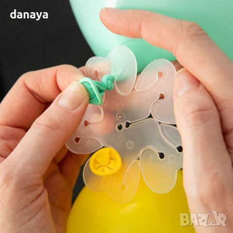 4052 Държач клипс за балони Цвете, 6 броя в комплект, снимка 9 - Декорация за дома - 42336849