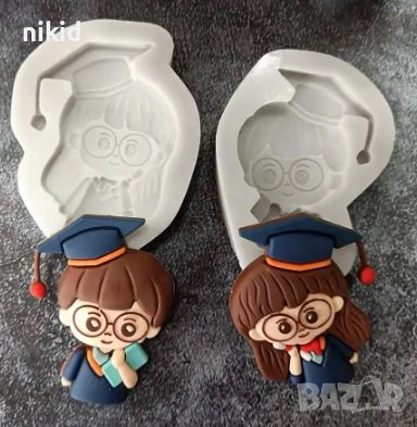 Момиче Момче Абитуриент бал завършване силиконов молд форма фондан гипс декор украса