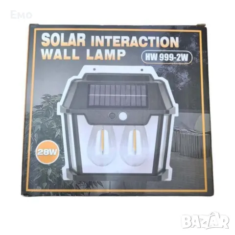 Стенна лампа с 1,2  или 3 LED крушки, сензор за движение и фотоволтаичен панел за външна употреба, снимка 16 - Соларни лампи - 47820494