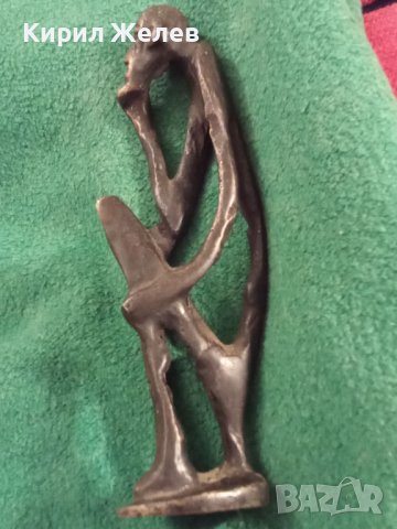 СТАРА БРОНЗОВА АФРИКАНСКА СТАТУЕТКА РЪЧНА ЕТНО АРТ ИЗРАБОТКА УНИКАТ с ТЪМНА ПАТИНА ФИГУРА 16647, снимка 18 - Статуетки - 31697021