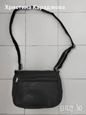 Дамска чанта от естествена кожа черна, снимка 2 - Чанти - 53323004